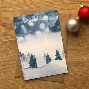 Weihnachtskarte - Tannen - Wald -white Christmas - Schnee - Weihnachten - Grußkarte