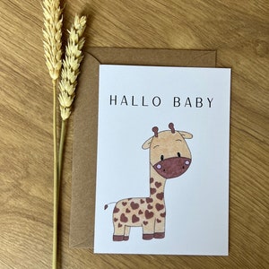 Glückwünsche zur Geburt / Baby - Karte -  Aquarell - Grußkarte