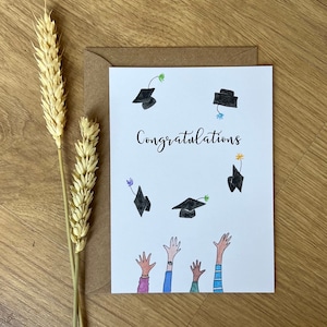 Congratulations - Abschluss - Glückwunsch - Karte - Aquarell - Grußkarte