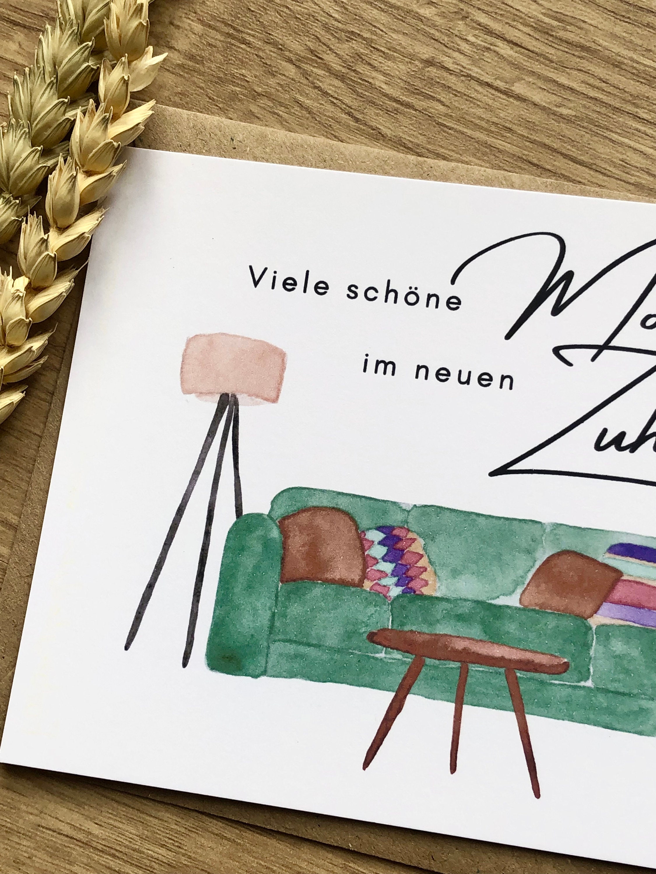 Umzug / Einzug / neue Wohnung - zu Hause - Karte - Aquarell - Grußkarte ...