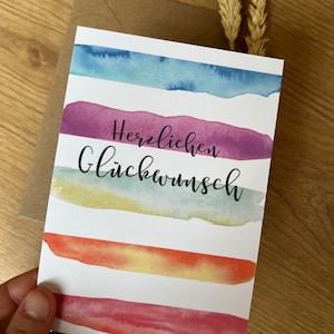 Geburtstag - Happy Birthday - Karte - Aquarell - Grußkarte