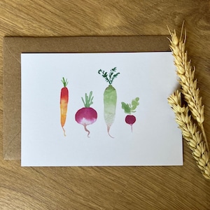 Gemüse - Garten - Karte - Aquarell - Grußkarte