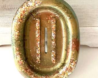 Handmade resin oval soap dish holder