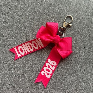 Marathon keyring - Marathon gift - Back to school bag bow - Personalised Keyring - dance club - school bag - cheerleading - running club