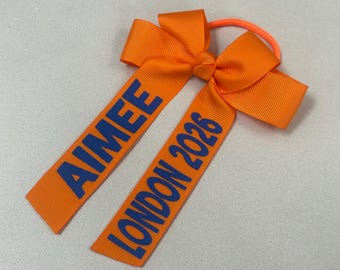 Marathon personalised Hair Bow bobble - Running Accessories - Race - Runner - Running Gift - Sports Hair - Running hair Bow