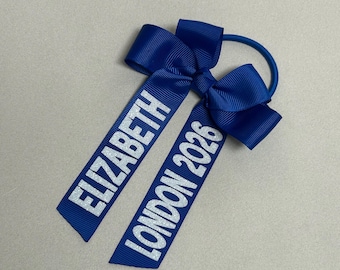 Marathon personalised Hair Bow bobble - Running Accessories - Race - Runner - Running Gift - Sports Hair - Running hair Bow