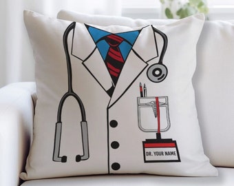 Doctor Custom Name Pillow-Custom Pillow For Doctor-Nurse Pillow-Nurse Daughter Pillows-Personalized Doctor Gifts-Christmas Gifts For Doctors