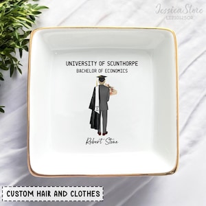 Custom Masters Degree Graduation Gifts For College Graduates, Personalized Graduation Ring Dish, Masters Degree Gifts For Daughter, Friends