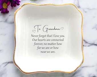 Personalized Grandma Ceramic Ring Dish: Custom Jewelry Holder