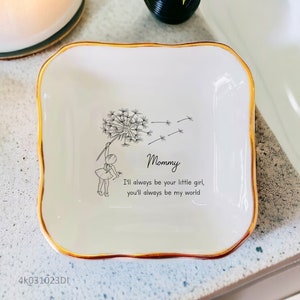 Always Your Little Girl-Daughter Personalized Ring Dish-Custom Jewelry Holder From Mom-Ceramic Trinket Tray-Birthday Mother&#39;s Day Gift