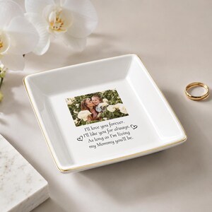 Personalized Mom Jewelry Dish, Custom Photo Trinket Tray, Mother of the Bride Gift from Daughter image 3