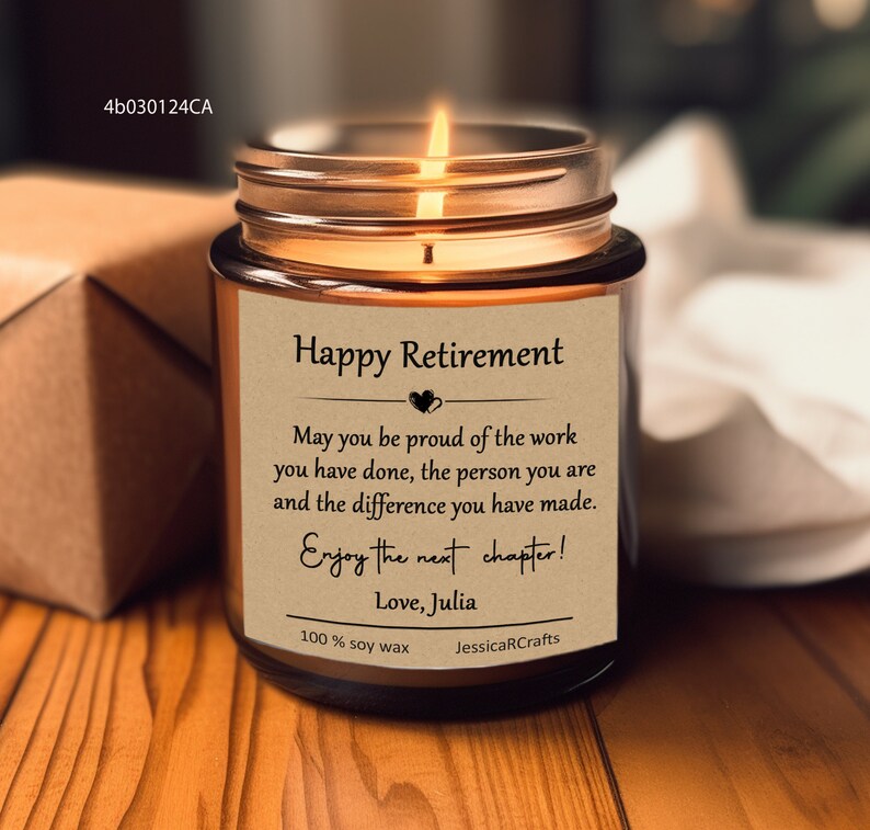 Happy Retirement Enjoy the Next Chapter Scented Candlesoy Wax Candlepersonalized Candle for