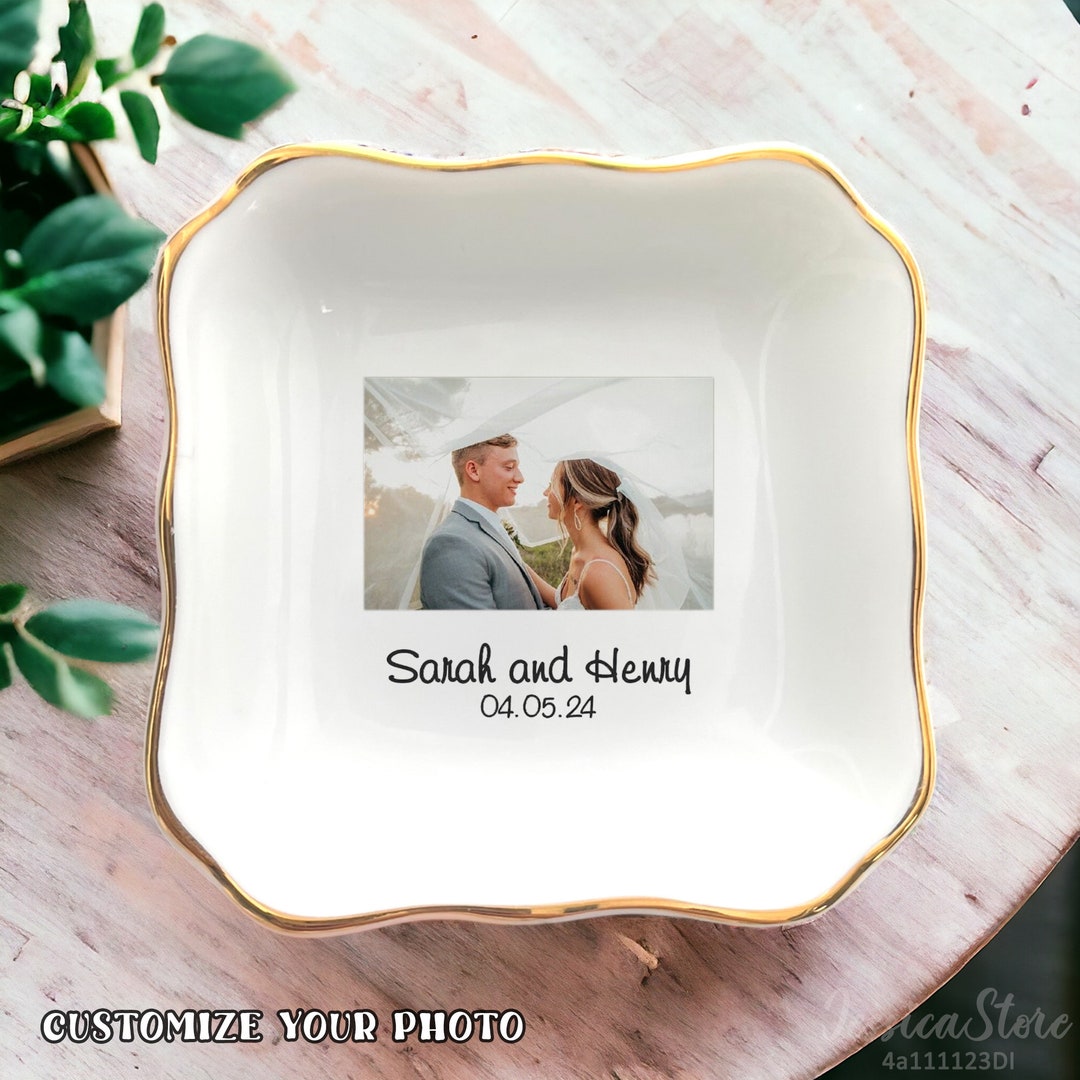 Personalized Photo Ring Dish: Wedding Anniversary Photo Gift for ...