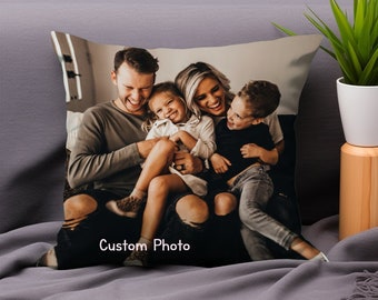 Custom Photo Pillow, Personalized Cuddle Cushion, Family Gift