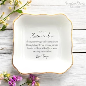 Sister In Law Ring Dish-Through Marriage We Became Sisters-Sister In Law Gifts-Sister In Law On Your Wedding Day-Sister Of The Groom Gift