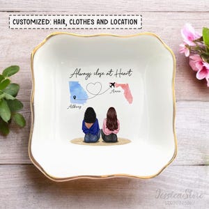 Immer Schließen Am Herzen-Personalisierte Karte Trinket Dish-Freundschaft Geschenke für Best Friend-Long-Distance Geschenke für Tochter-Seele Schwester Ring Dish