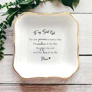 You Are The Love Of My Life-Personalized Daughter Ring Dish-Custom Jewelry Storage-Ceramic Trinket Tray-Daughter Birthday Gift From Mom