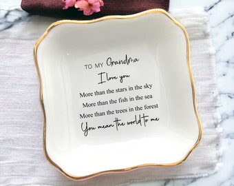Personalized Grandma Ring Dish-Grandma Jewelry Holder-Grandmother Birthday Gift from Grandkids-Mothers Day Gift