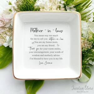 Intendi decisamente troppo - Portafedi personalizzato per suocera - Portagioie personalizzato - Vassoio portaoggetti in ceramica per matrimonio - Regalo di compleanno per la festa della mamma