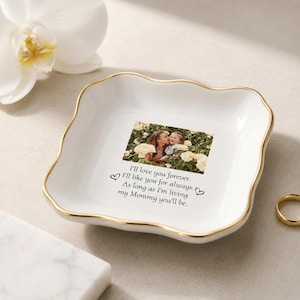 Personalized Mom Jewelry Dish, Custom Photo Trinket Tray, Mother of the Bride Gift from Daughter image 6