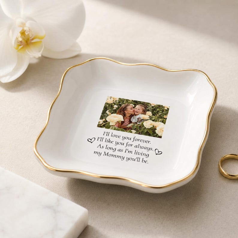 Personalized Mom Jewelry Dish, Custom Photo Trinket Tray, Mother of the Bride Gift from Daughter image 6