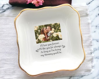 Gepersonaliseerde foto-sieradenschotel, Moederdagcadeau van dochter, cadeaus moeder van de bruid
