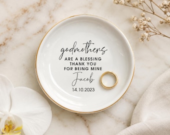Plato para anillos personalizado, regalo para pedirle a la madrina, ¿Quieres ser mi madrina?