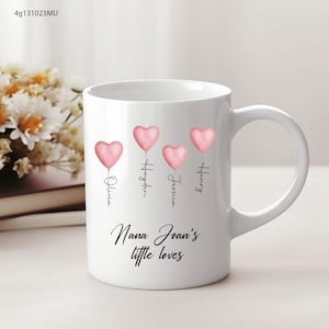 Nana&#39;s Little Loves-Custom Nana Mug-Personalized Gifts For Grandma Mom Family-Hot Cocoa Mug-Christmas Birthday Mothers Day Gifts-Family Gift