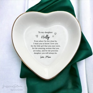 To My Daughter Gift From Mom-Personalized Daughter Jewelry Dish-Wedding Birthday Graduation Gift-Bride To Be Gift From Mother Of The Bride