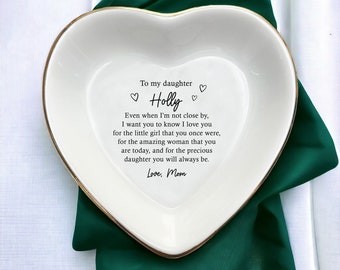 Plato para joyas personalizado para hija, regalo sentimental de mamá, regalos para despedida de soltera, cumpleaños de hija