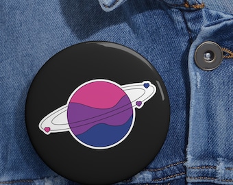 Bisexual Pride Planet Pin – LGBTQIA+ Metal Accessory