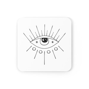 The Eye Sees All Corkwood Coaster Set