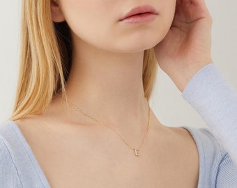 Personalized Gold Necklace· Custom Initial Necklace ·Gold, Rose Gold, White Gold Initial Necklace · Gift for Her ·Personalized Gifts for Her