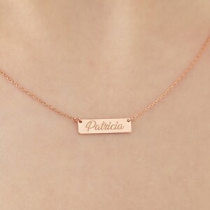 Dainty Name Necklace Custom Gold Necklace Gold, Rose Gold, Silver Personalized Necklace 14K Solid Gold Name Necklace Gifts for Her image 1