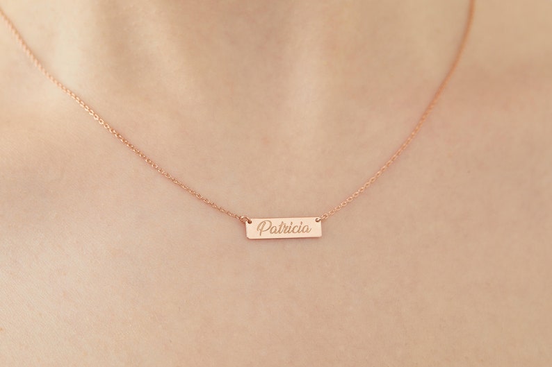 Dainty Name Necklace Custom Gold Necklace Gold, Rose Gold, Silver Personalized Necklace 14K Solid Gold Name Necklace Gifts for Her image 1