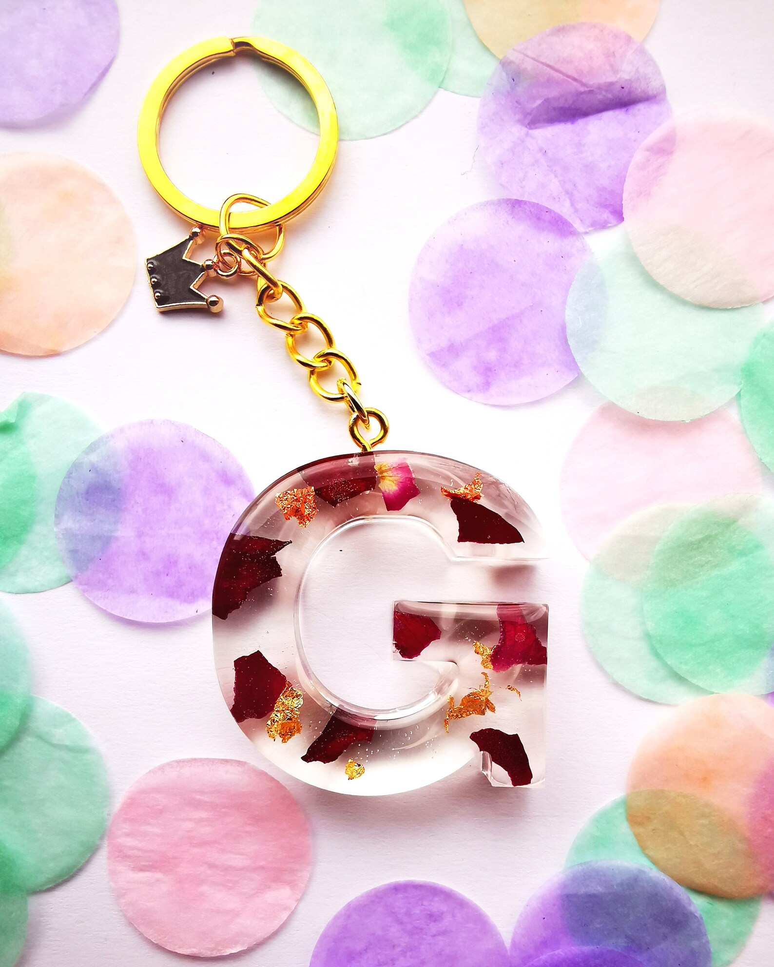 Resinart EPOXY letters keychains with real flowers Etsy