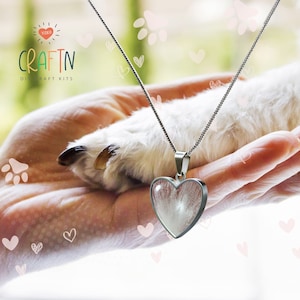 Pet Hair Memorial Jewelry for Pet Lovers, Pet Memorial Gift, Keepsake Necklace, Pet Loss, Bereavement Gift, Pet Hair Heart