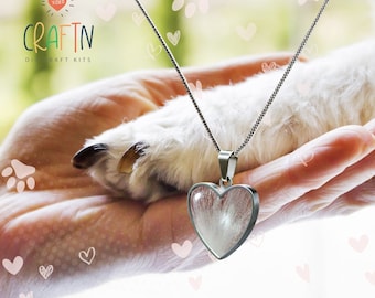 Pet Hair Memorial Jewelry for Pet Lovers, Pet Memorial Gift, Keepsake Necklace, Pet Loss, Bereavement Gift, Pet Hair Heart