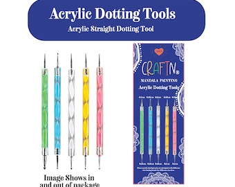 Mandala Dotting Tools for Painting Mandala, Dotting Art- Set of 5. Straight Dotting Tool, XOXO CraftN, Stylus Dot Tool, Dotting Tool Set