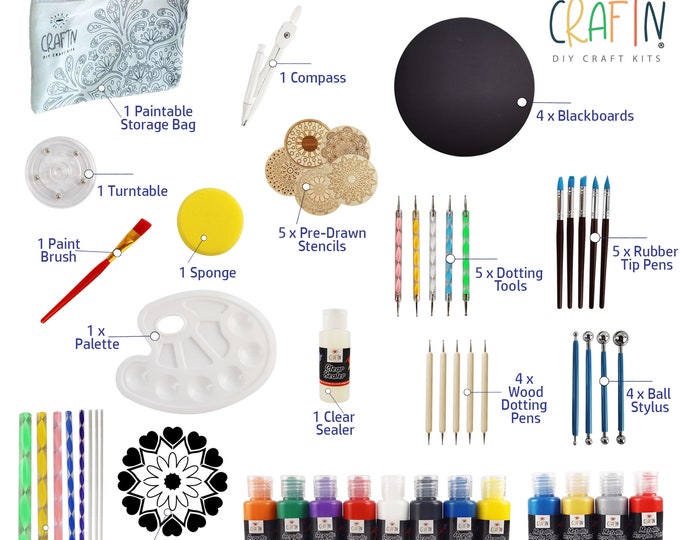 Mandala Painting Kit Mandala Art Dotted Art Art & Craft Etsy