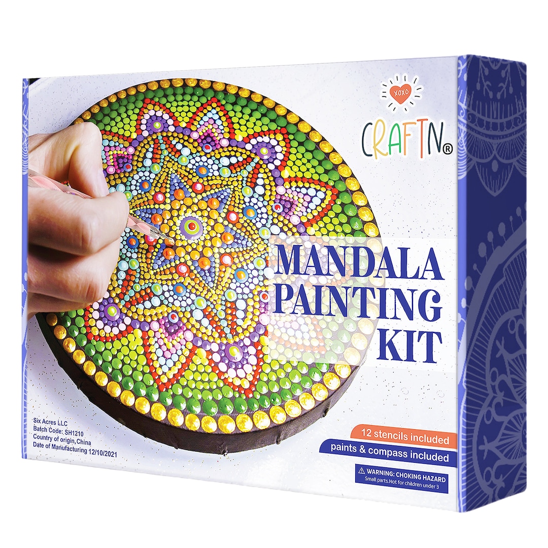 Mandala Painting Kit 59 Pieces. DIY Art and Craft With Acrylic Paints
