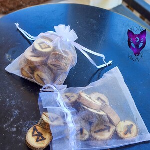 Wood Burnt Runes - Black Locust Wood - Set of 13