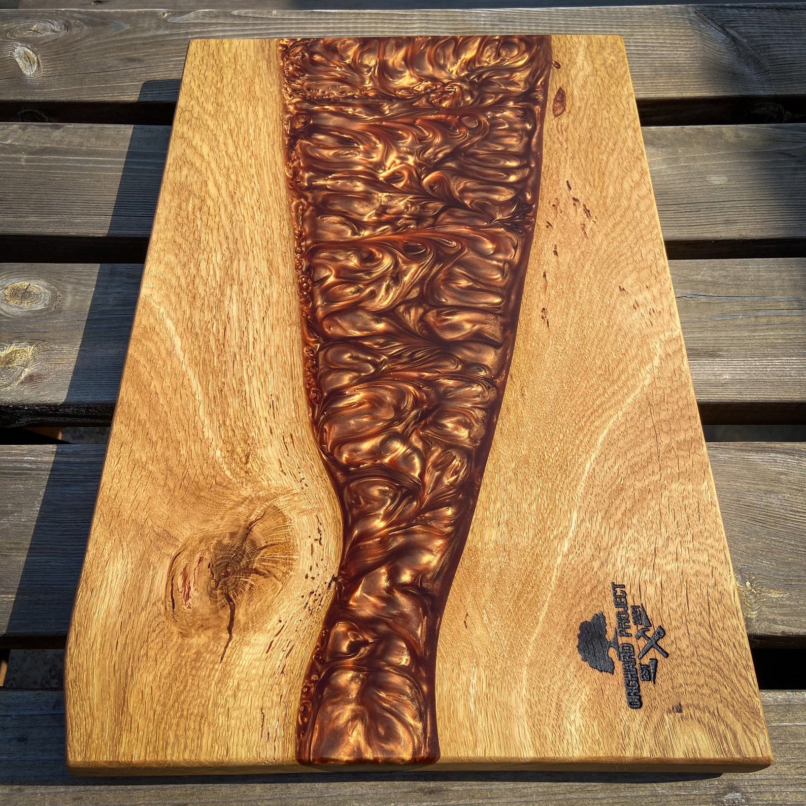 Large Charcuterie Board / Handmade / Live Edge / Oak Wood / Etsy