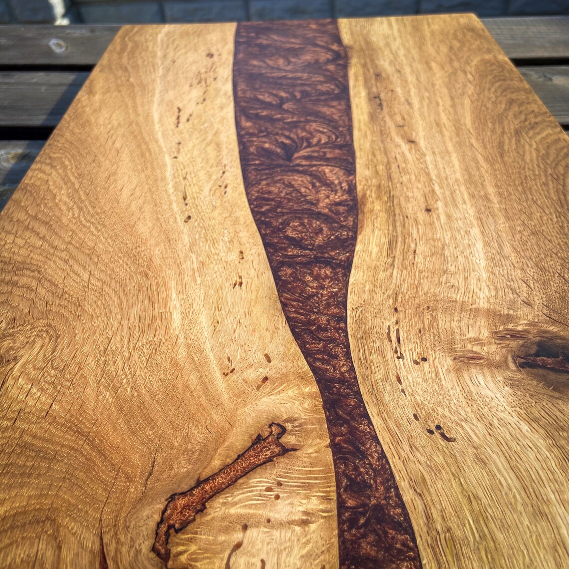 Laid Back Palette Cheese Board Handcrafted Oak Tapered Edge Weathered Finish 400mm