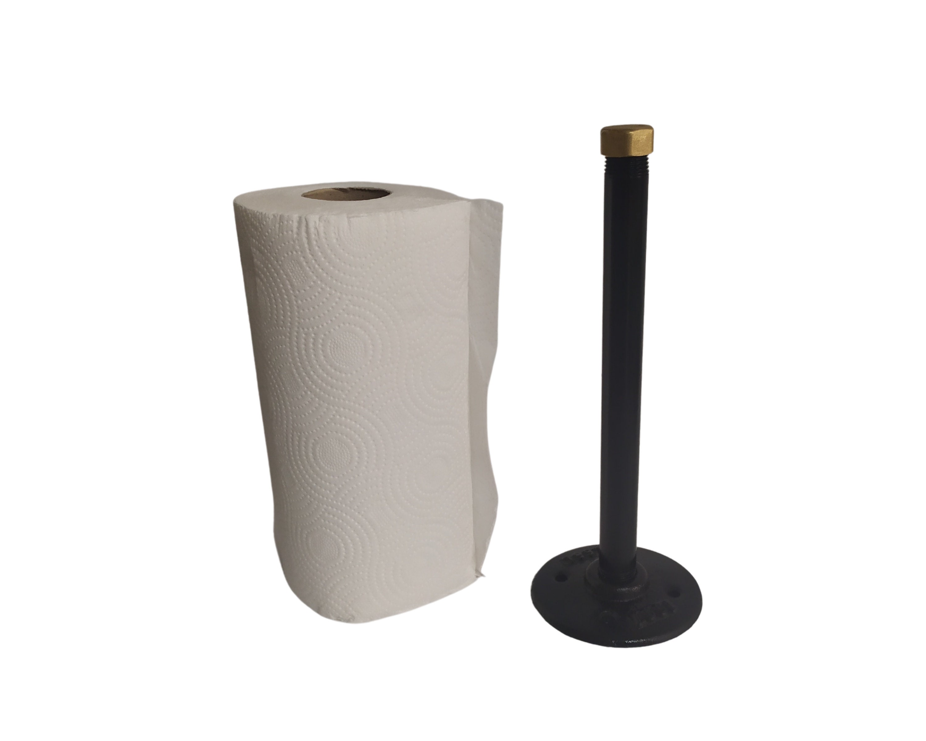 Soporte Para Rollo De Cocina Salter - Madera De Acacia, Negro, Organizador De Encimera