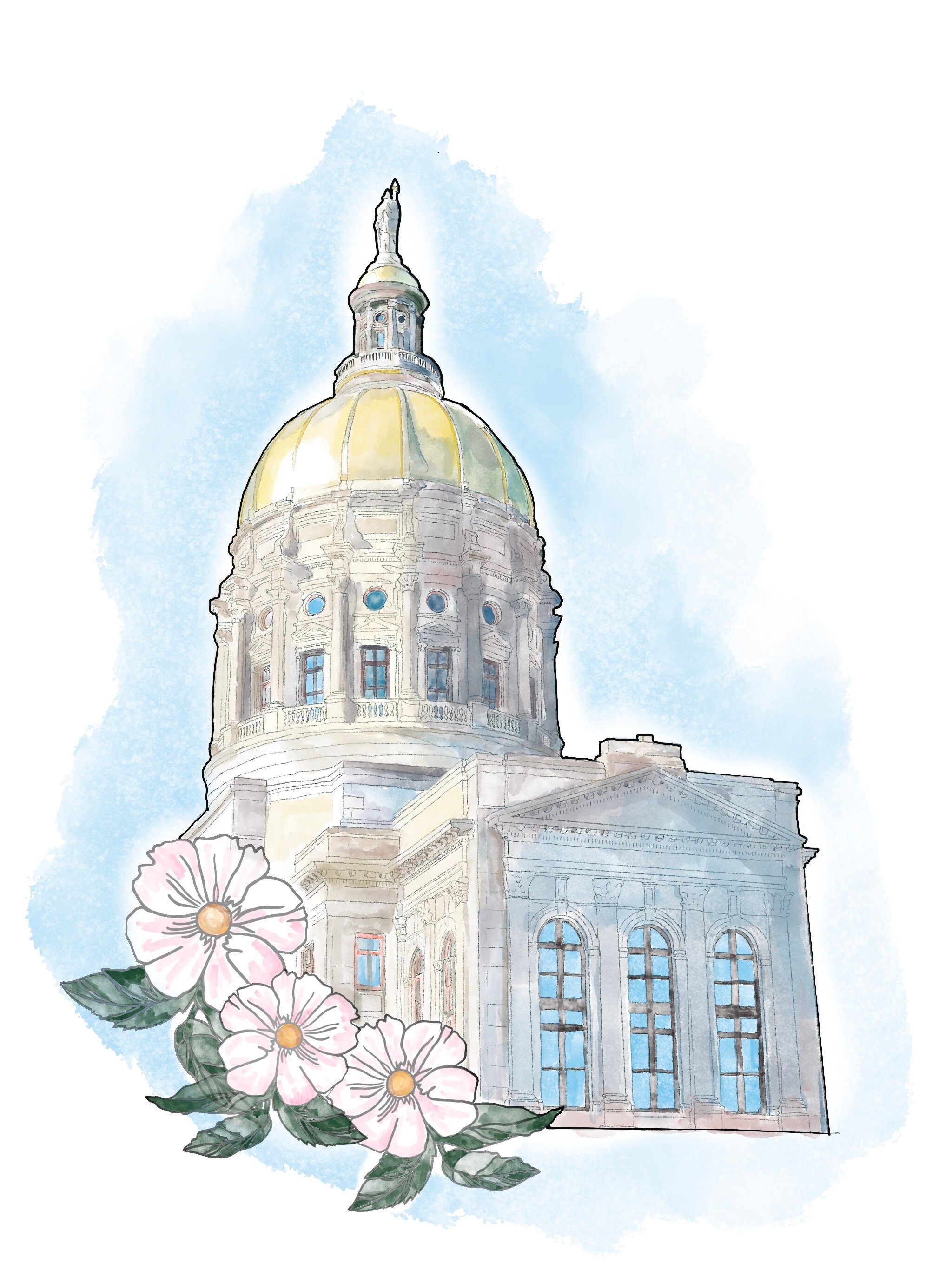 State Capitol PrintAtlanta Landmark Series Etsy