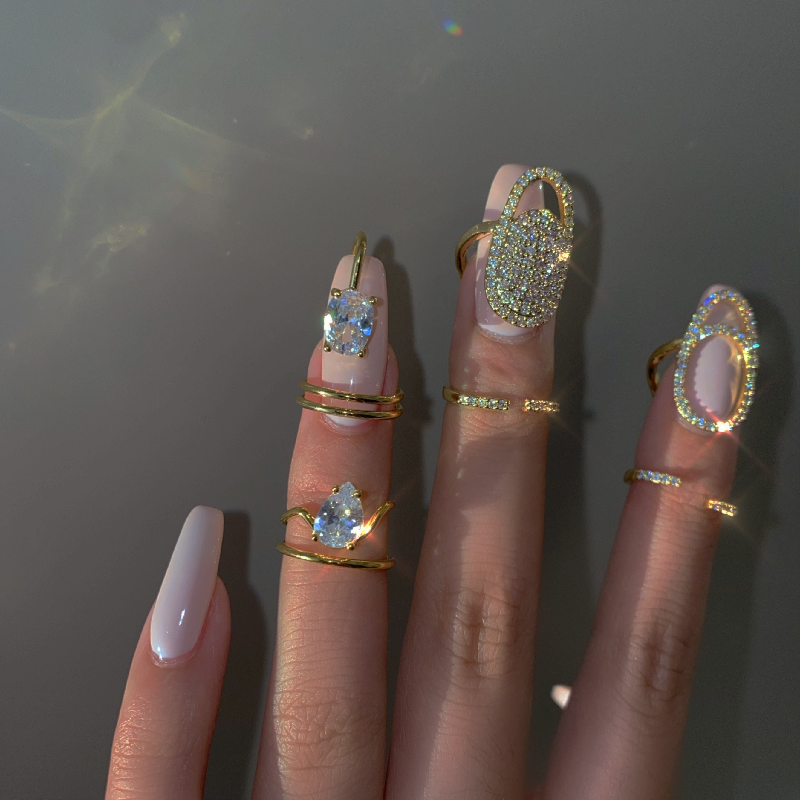 Fingertip Nail Ring Shining Armor Ring for Women Girls Jewelry Etsy