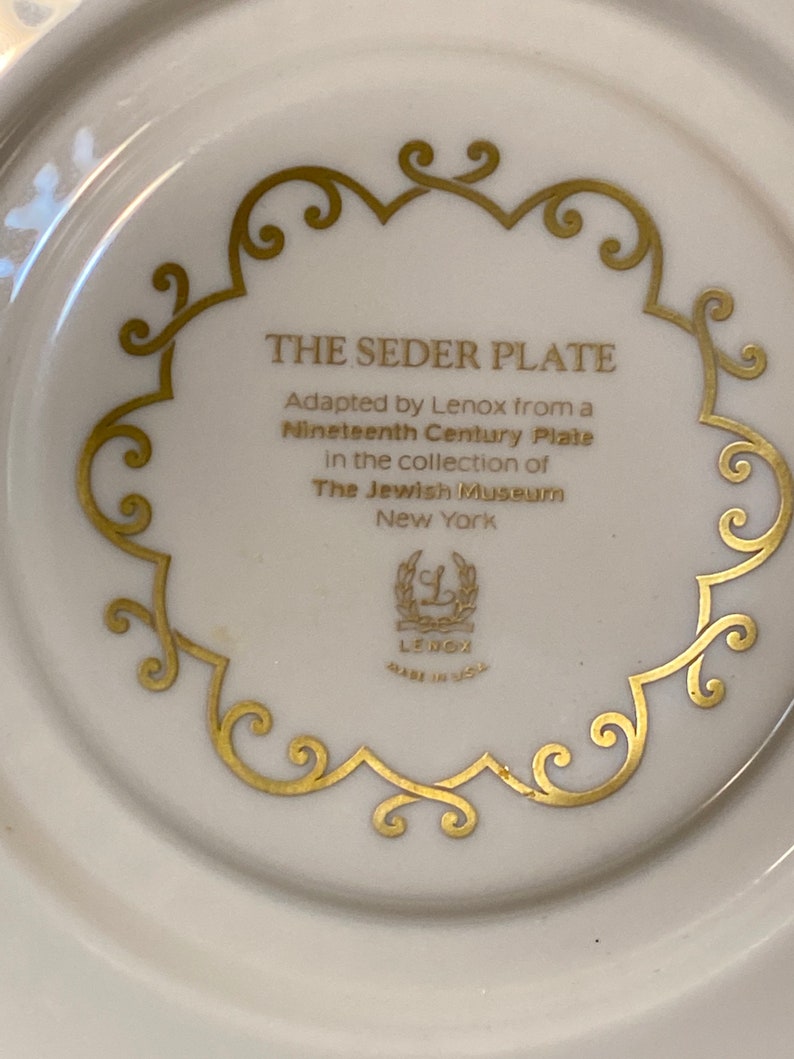 Vintage Lenox Porcelain Seder Plate Gold Gilt Jewish Hasidic Passover