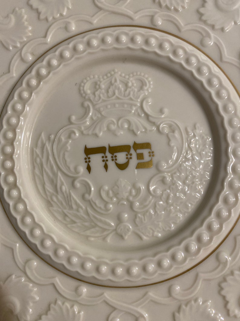Vintage Lenox Porcelain Seder Plate Gold Gilt Jewish Hasidic Etsy
