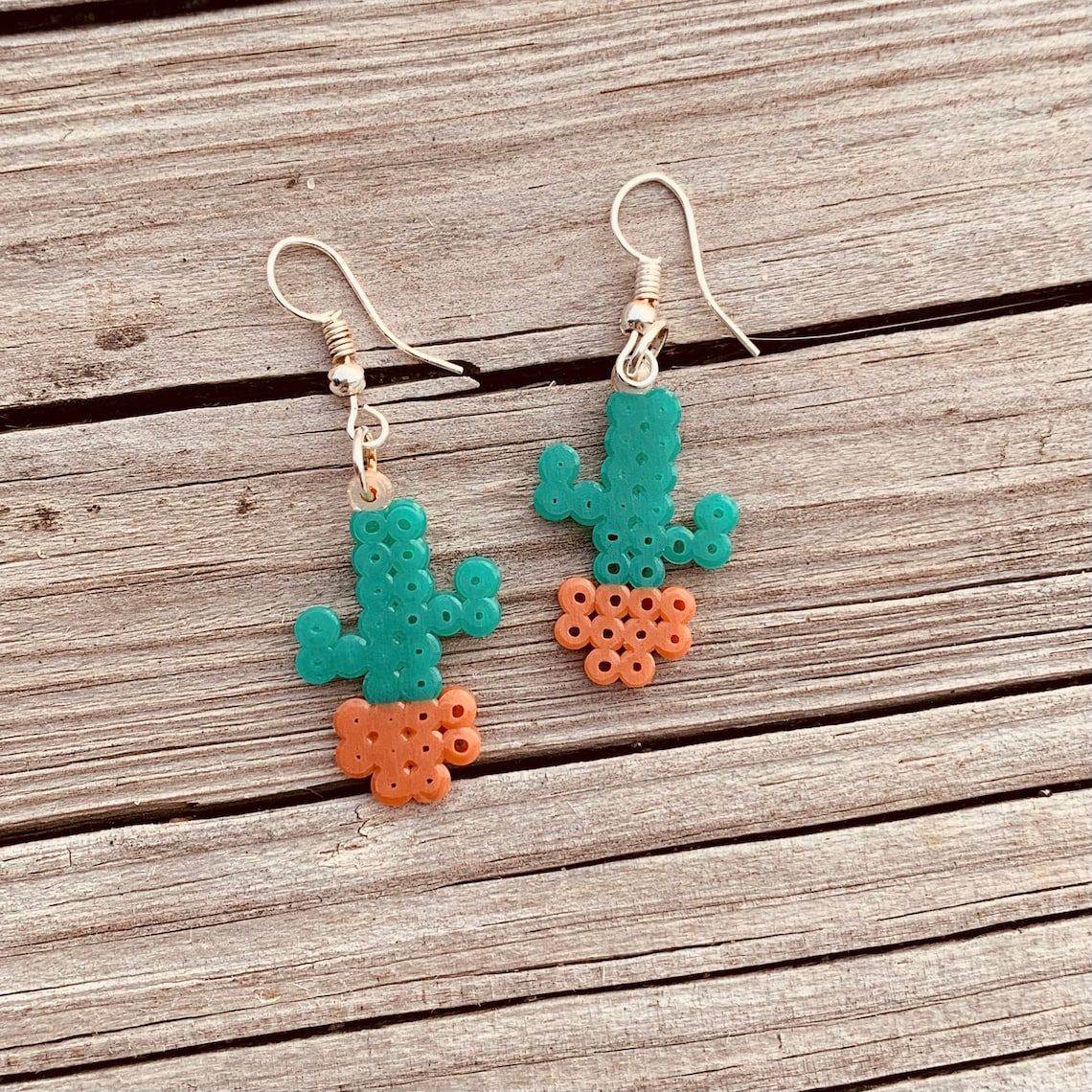 Cactus Perler Bead Earrings Etsy